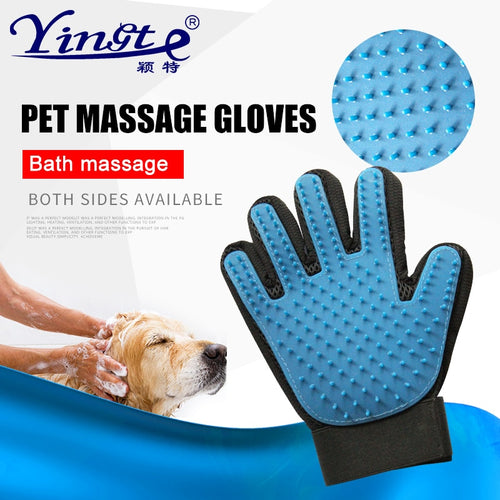 Double sided dog cat grooming glove for cats Pet Hair Deshedding Brush Comb Glove For Pet Dog Cleaning Massage Glove For Animal